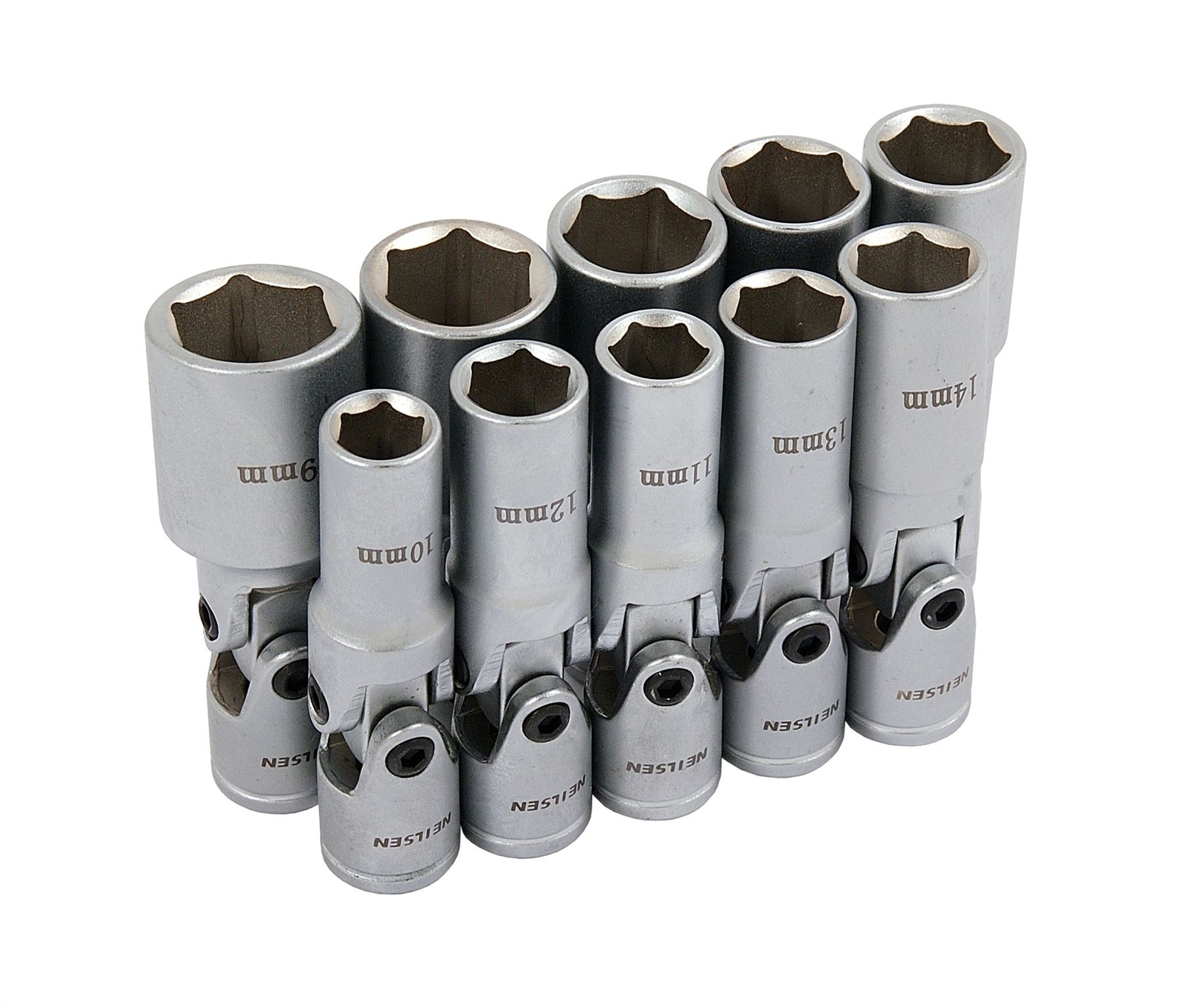 3/8″ Universal Wobble Joint Deep Socket Set 10, 12, 13, 14, 15, 16, 17, 18, 19mm