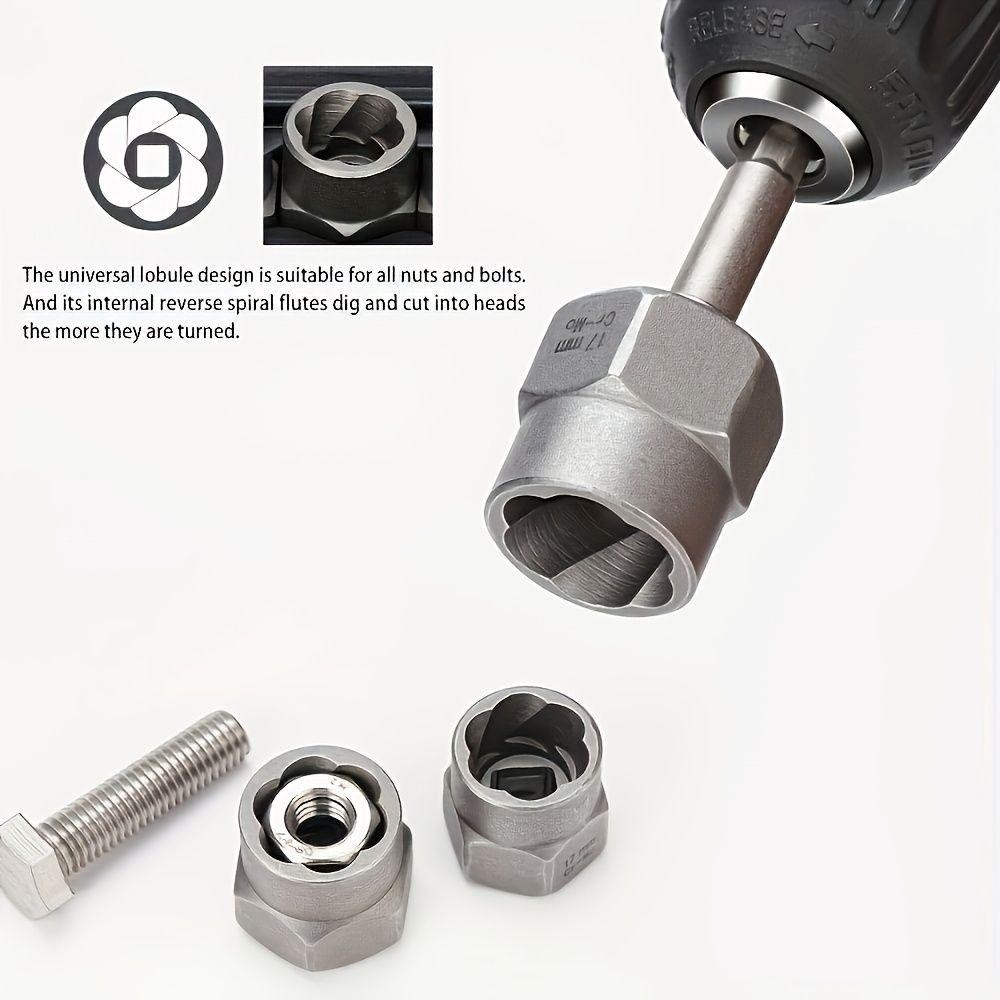 15pcs/Set Nut Extractor, 13pcs Bolt And Nut Remover, 1pc Bar (If The Nut Is Stil
