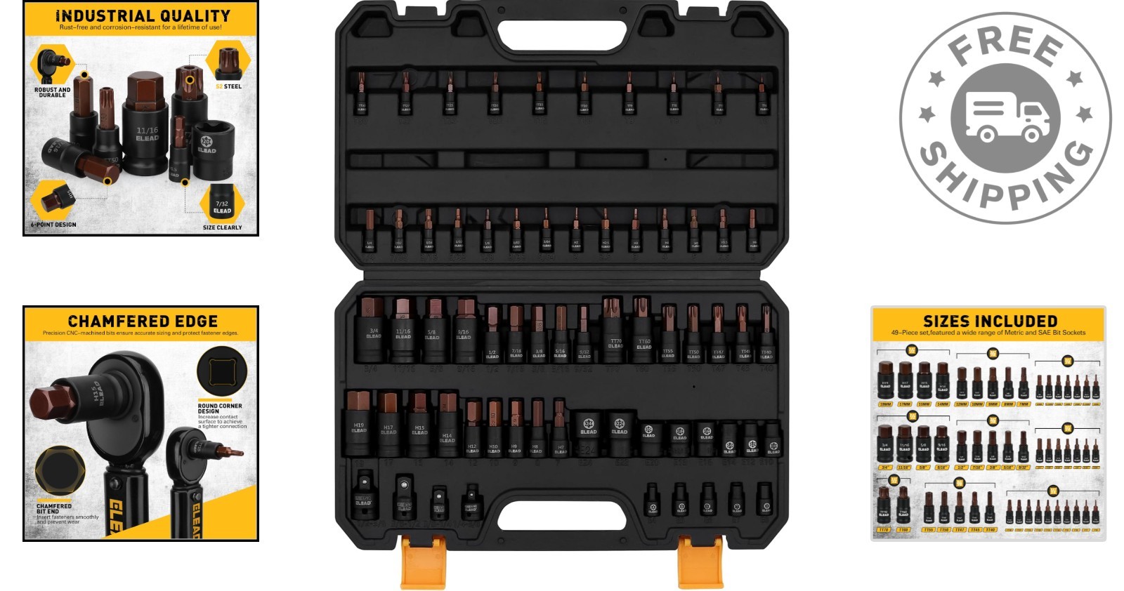Durable 66-Piece Torx & Hex Tool Set – Laser Marked for Quick Identification