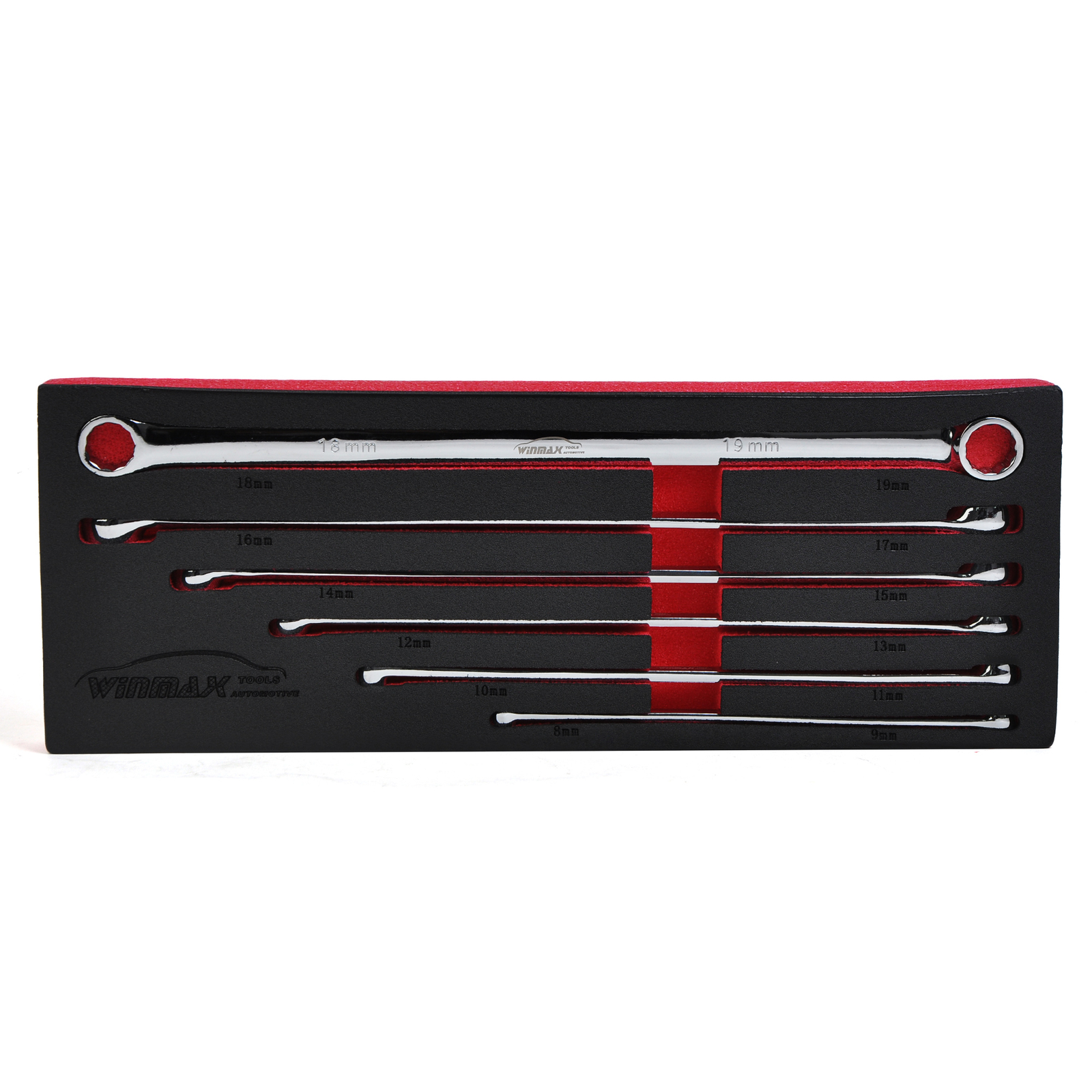 Extra Long 6PCS Box End Wrench Set, Metric Durable Aviation Spanner CRV 8mm-19mm
