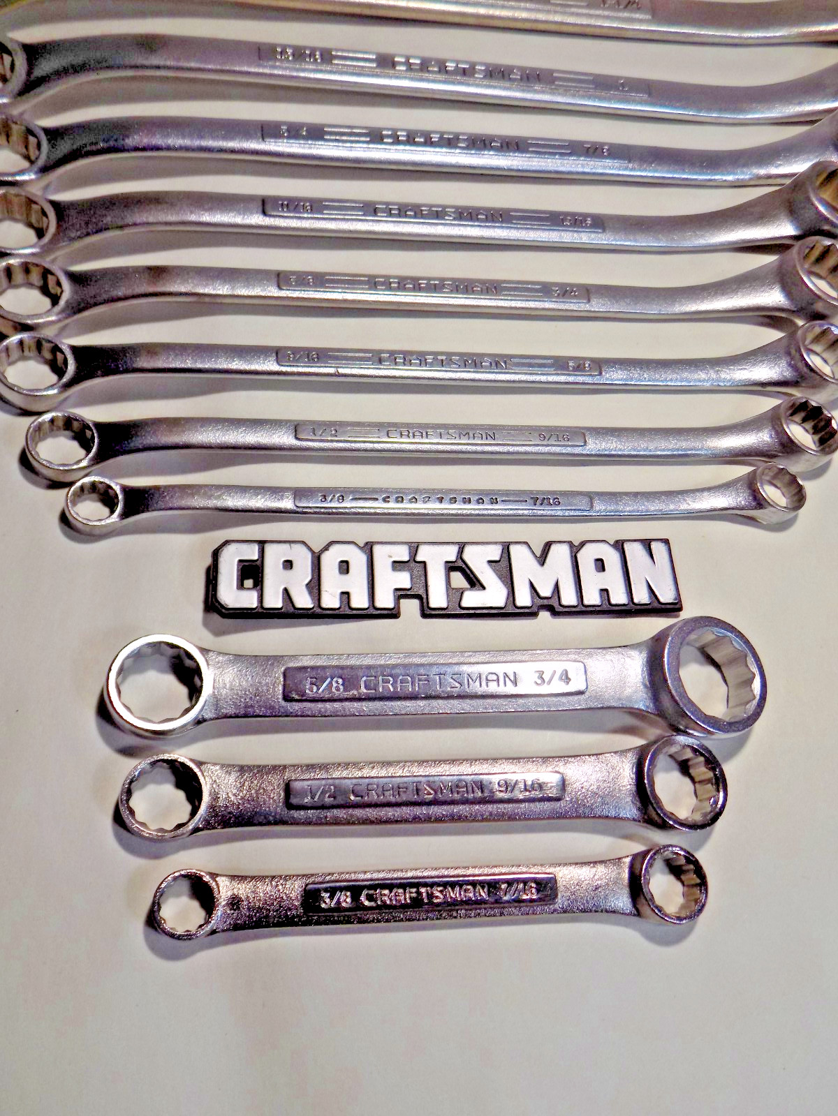 Nice 8+3 Pc. USA Craftsman Offset Box/Stubby Wrench Sets-3/8″-1 1/14″