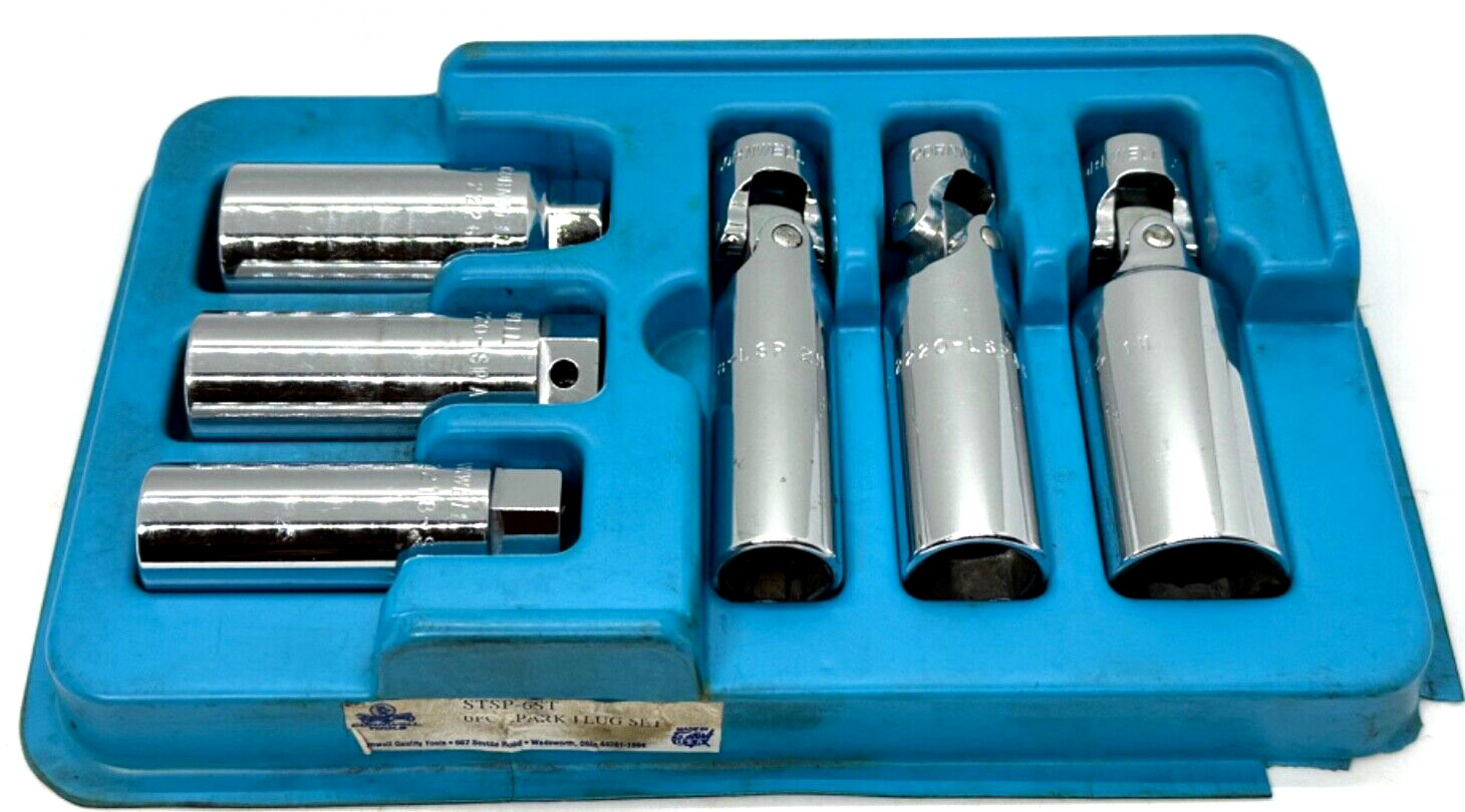 🇺🇸 Cornwell Tools DEEP Spark Plug Swivel Universal Socket Set Lot Tray Wobble