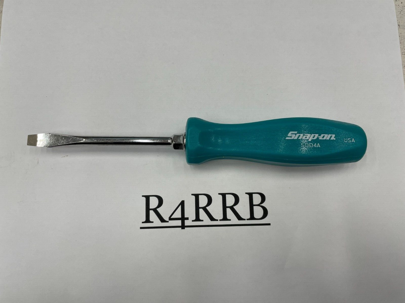 Snap-on Tools USA NEW TEAL CLASSIC Hard Handle Flat Head Screwdriver SDD4ATL