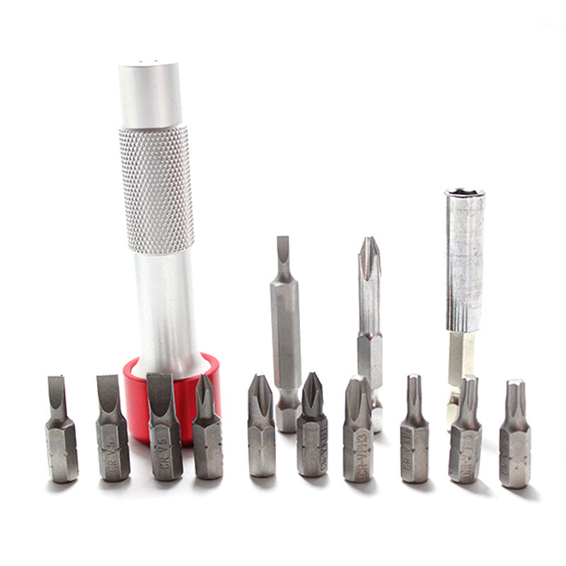 14 Piece Aluminum Alloy Screwdriver Handle Head Connection Extension Tool