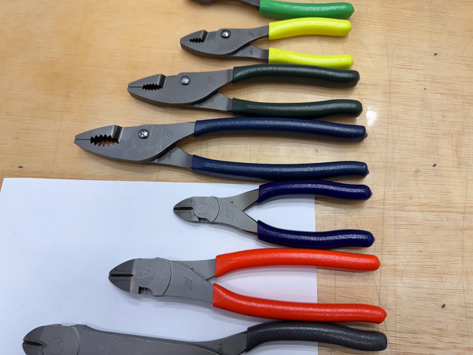 Snap-On Tools USA NEW 10pc MULTI-COLOR Soft Grip Assorted Plier Rack Set