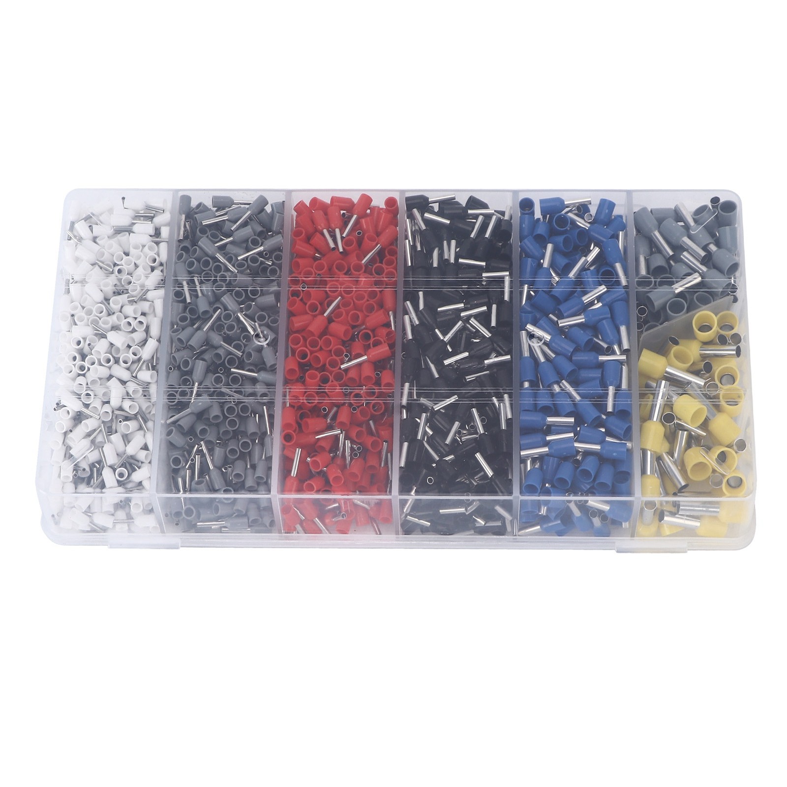 1900pcs Wire Ferrule Terminals Pin Type Copper Tin Plated 7 Sizes Insulated Cord