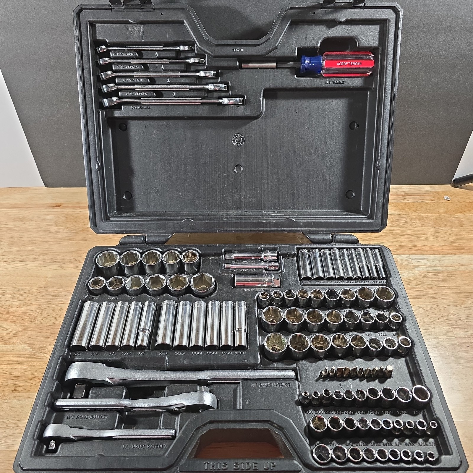 Vintage Craftsman 33618 107pc Metric & SAE Socket Set 1/4″ 3/8″ 1/2″ Drive