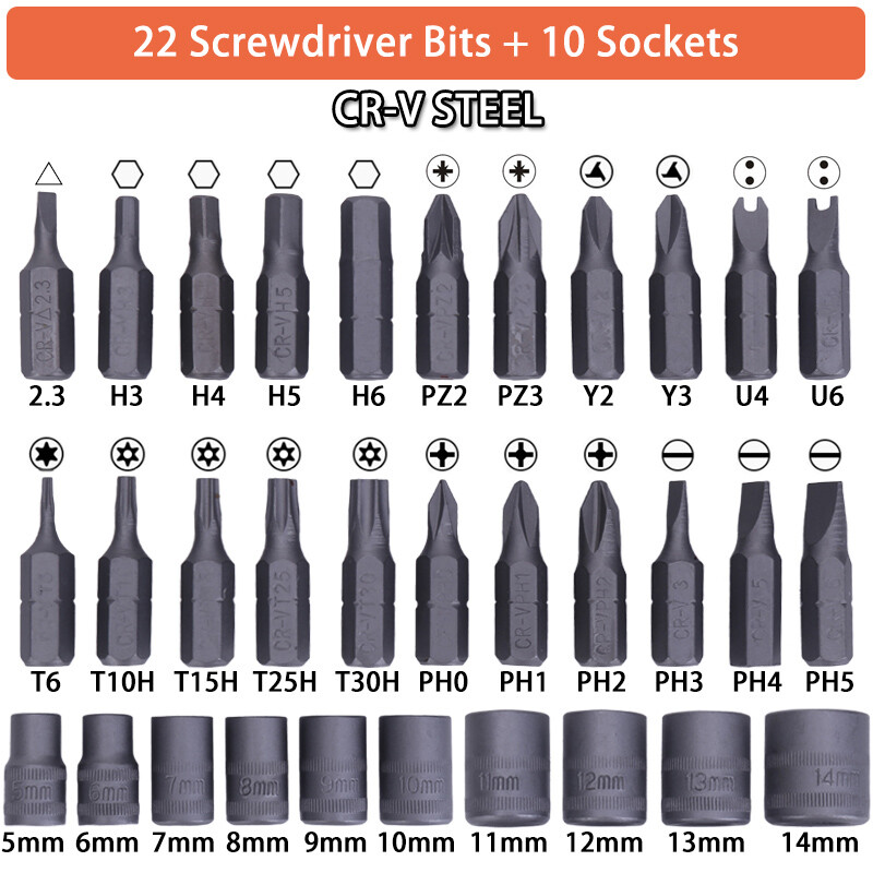 Professional 38 PCS Ratchet Spanner Socket Wrench Set 1/2″ 1/4″ 3/8″ Tool Kit