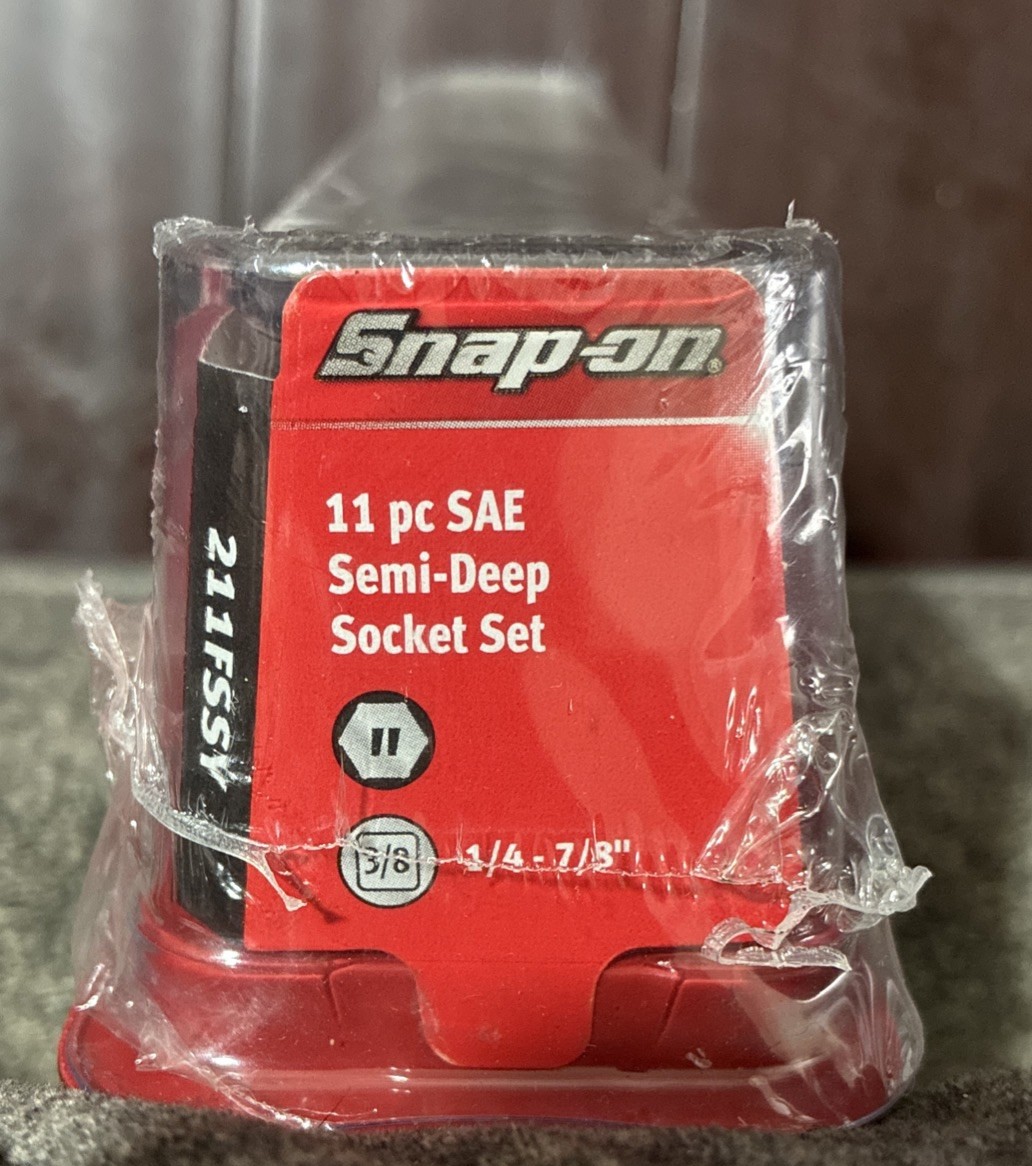 Snap On 11pc SAE Semi-Deep Socket Set 1/4 – 7/8” (211FSSY)