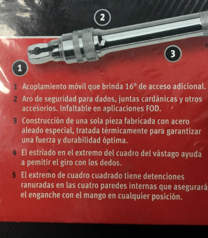 Snap On 3/8 Drive Quick-Release Wobble Locking Extension Set, Part# 203FXWKL