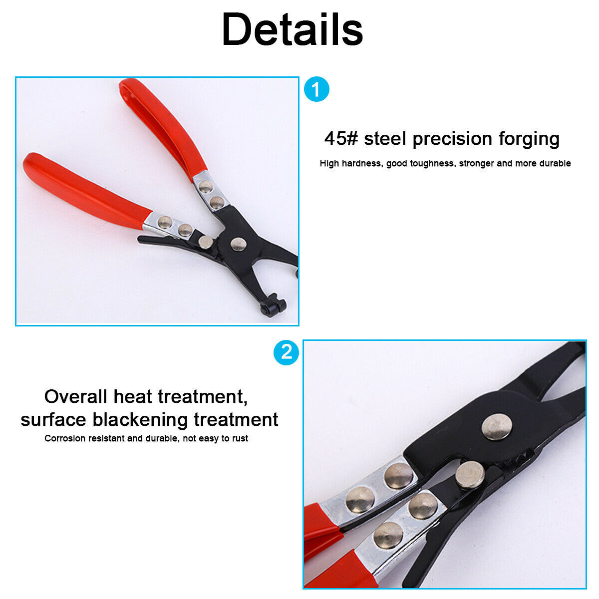 50PCS 6/8/9/10/12mm Spring Hose Clamp Plier Fastener Set Fuel Water Tube Clip US