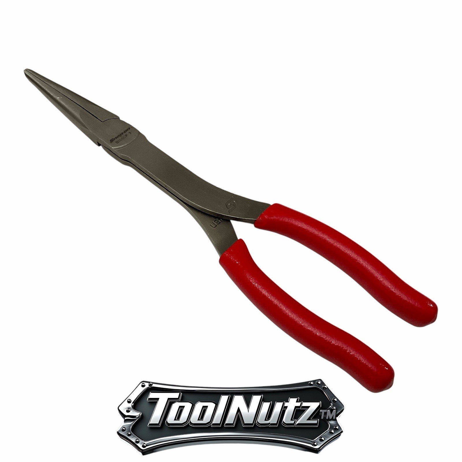 Snap-on Tools NEW 911ACF 11″in. RED Soft Grip Rounded Jaw Needle Nose Pliers USA