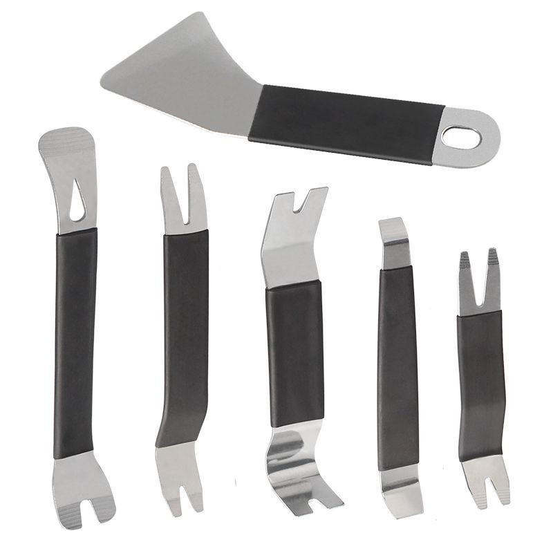 6PCS Car Trim Removal Tool Stainless Steel Two-end Trim Removal Level Pry Tools