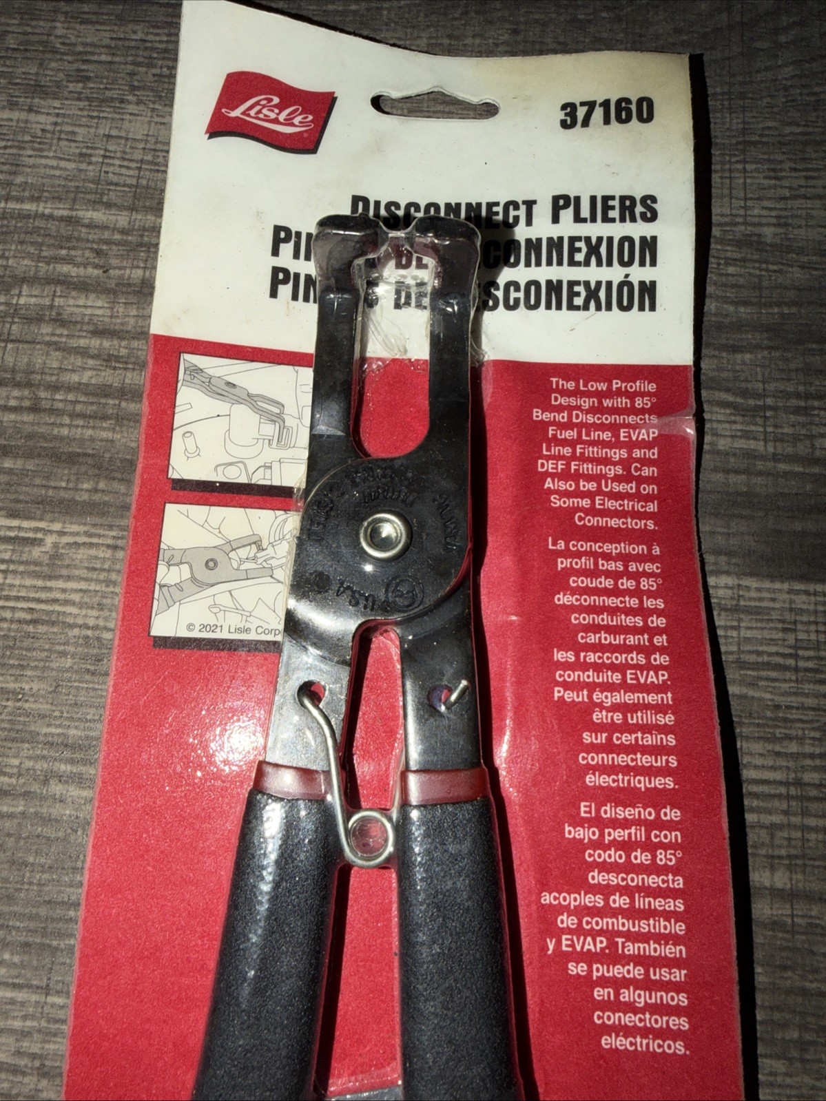 Lisle 37160 Disconnect Pliers ~ for Fuel & EVAP Line Fittings, 85° Bend USA Nos