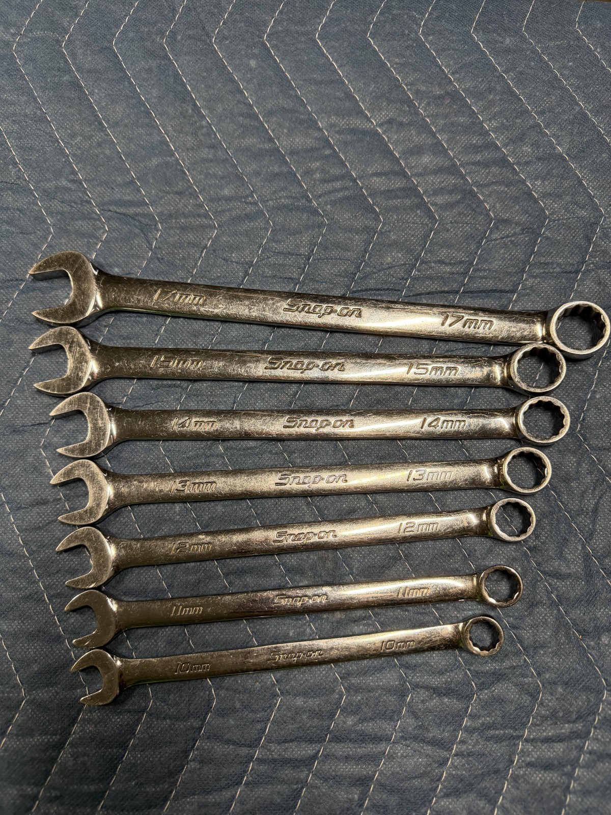 7 Piece Snap-on Metric Combination Wrench Set OEXM707B 10mm – 15mm + 17mm