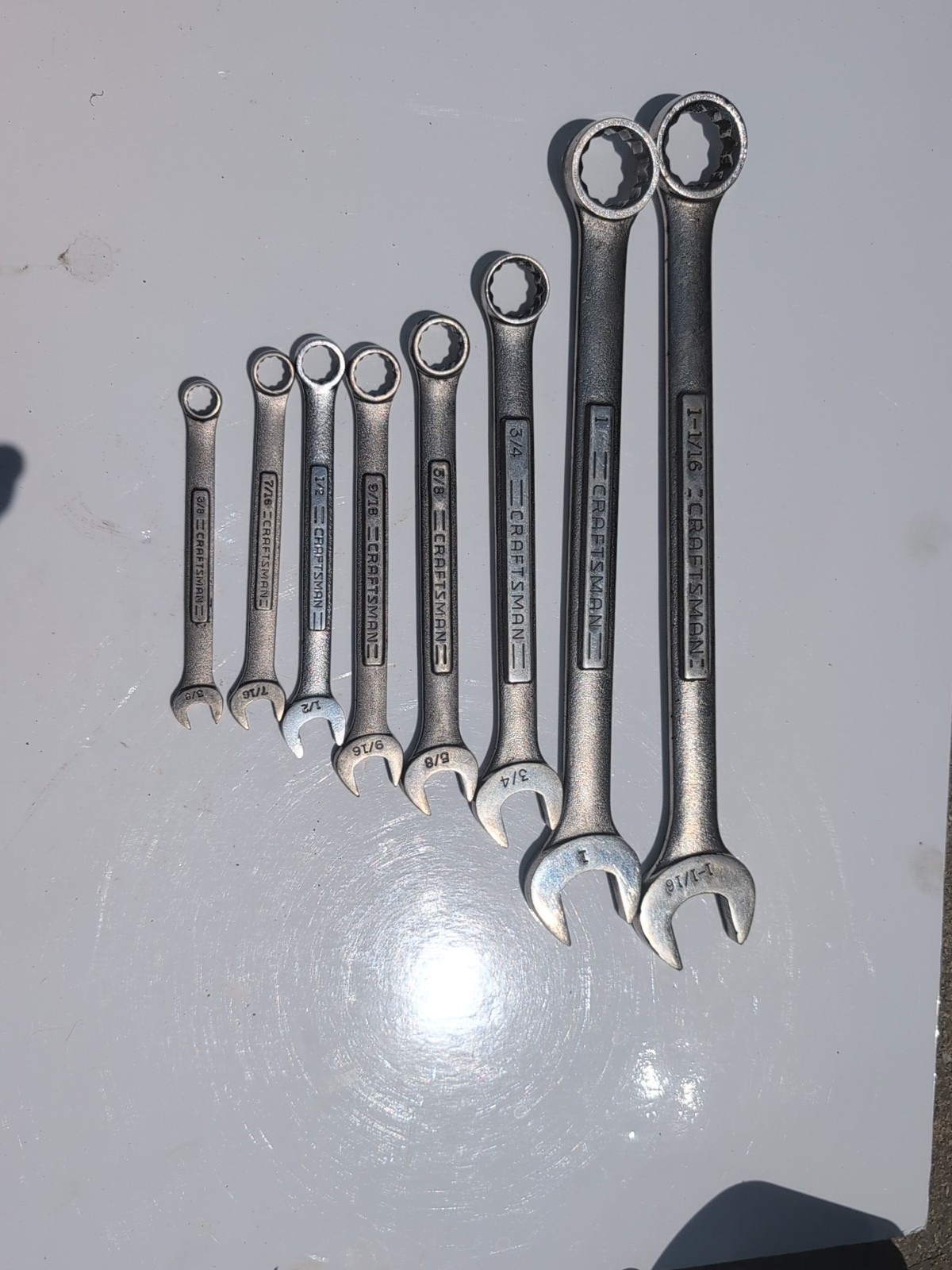 Lot Of 8 Vtg USA Craftsman combination wrenches VA series 3/8” to 1-1/16” nice!