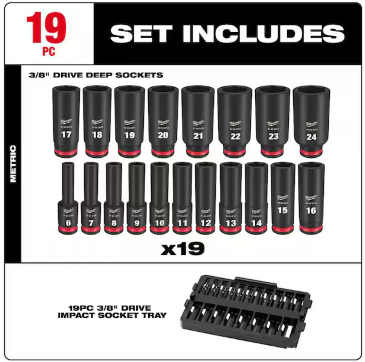 Milwaukee SHOCKWAVE Impact-Duty 3/8 in. Drive Metric and SAE socket set