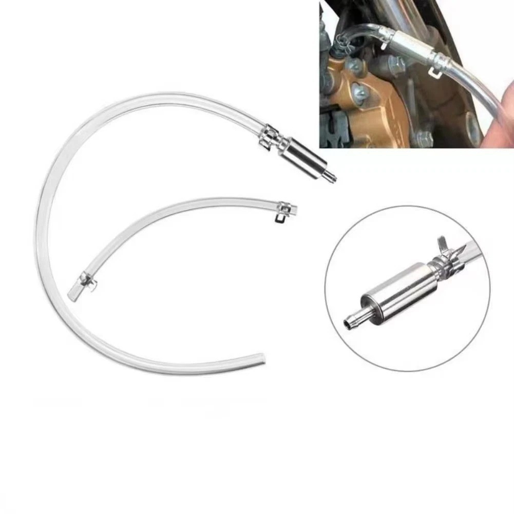 Brake Bleeder Hose, One Way Check Valve Tube Bleeding Tool Kit Silver US