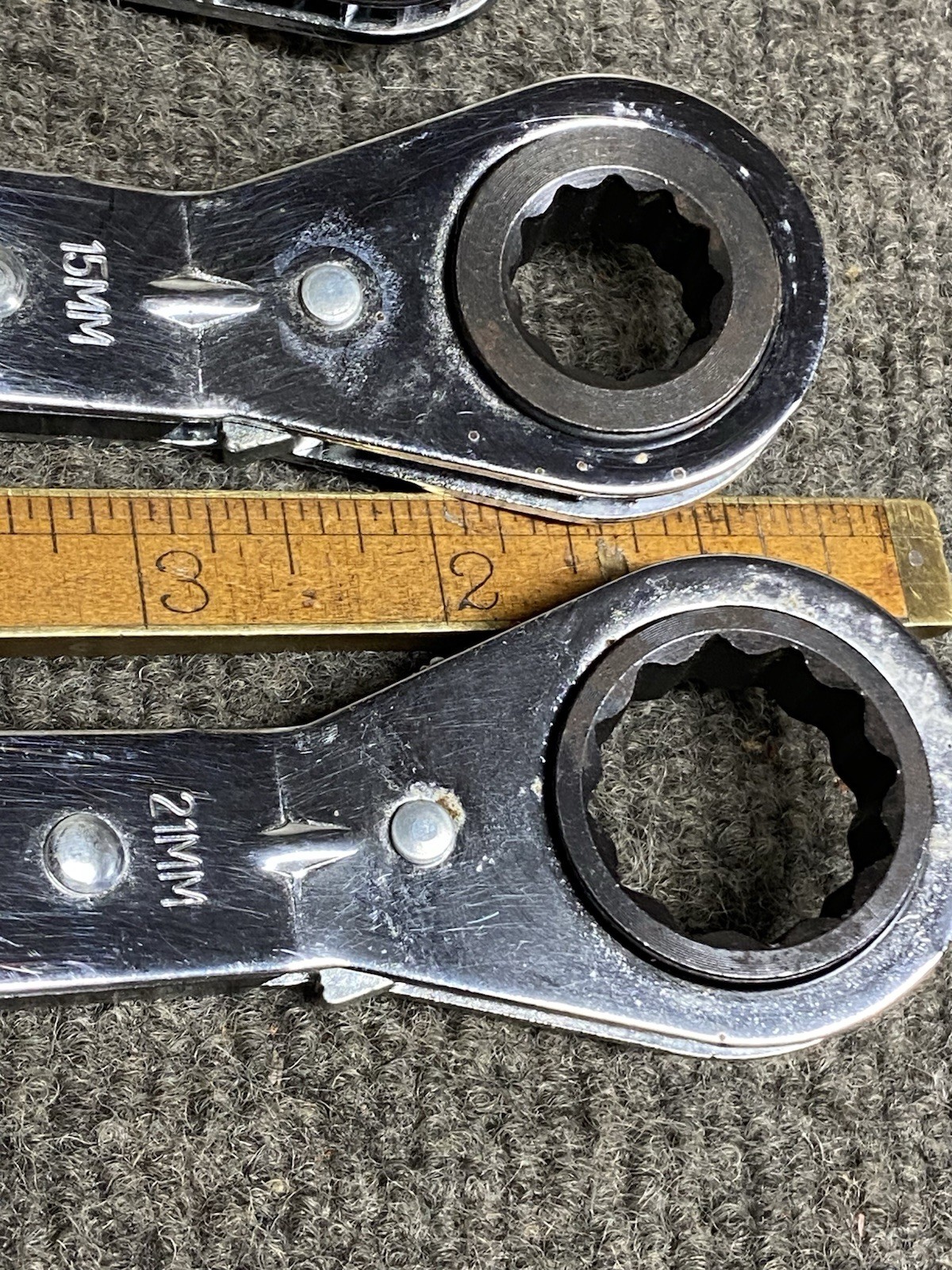 CRAFTSMAN #9 43376 4 PC OFFSET METRIC RATCHET BOX WRENCH SET 9 – 21 mm USA
