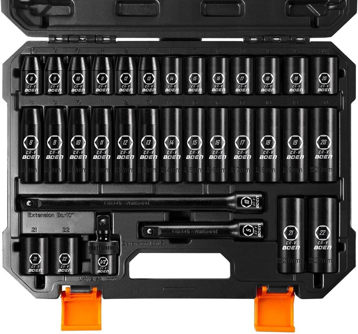 Essential 1/2″ Drive Socket Set – 33 Piece Deep & Shallow