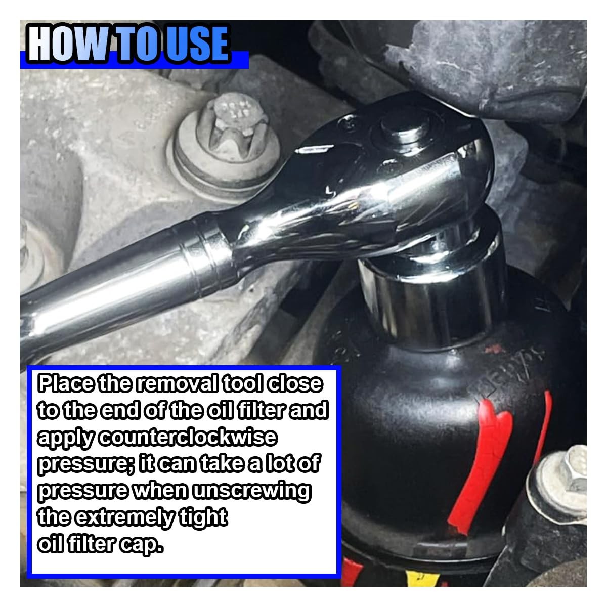 27mm Car Oil Filter Socket Wrench 3/8″ Drive Cap Removal Tool 6-Point Hex Steel