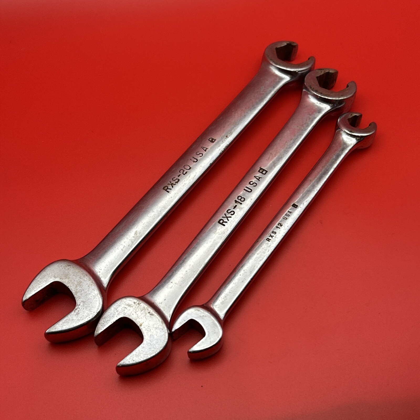 3 SNAP ON TOOLS 5/8″ 9/16″ 3/8” SAE OPEN END FLARE NUT WRENCH RXS20 RXS18 RXS12