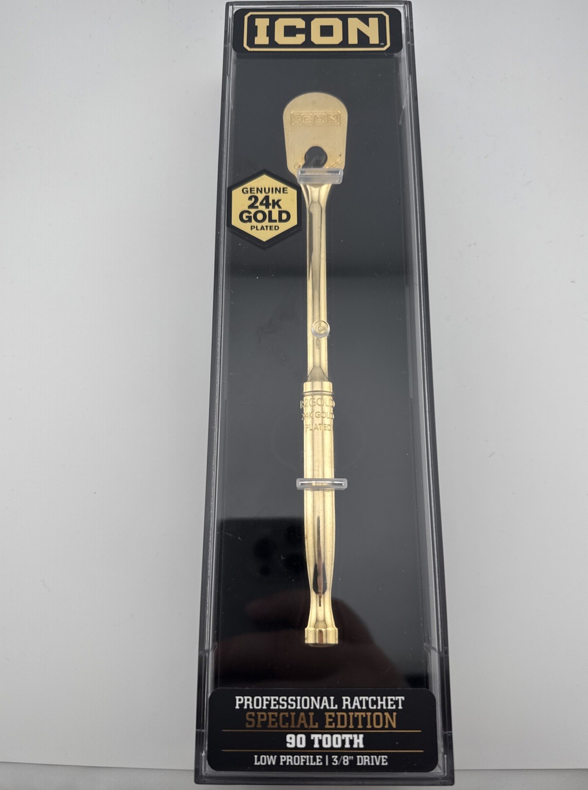 ICON Special Edition 3/8″ Drive 24K Gold Plated Professional Ratchet 90 Tooth