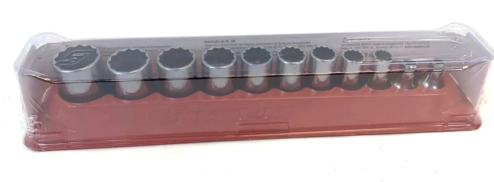 Snap-on 11Pc 3/8″ Drive 12-pt SAE Flank Drive Semi-Deep Socket Set 211FDSY NEW