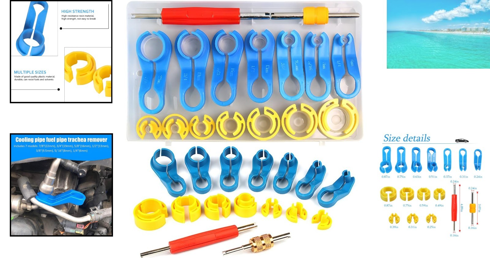 16-Piece Car AC Fuel Line Disconnect Set – Precision Tools for Easy Repairs