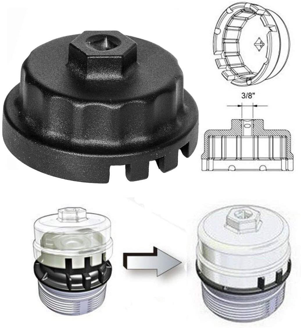 64MM 14 Flutes Oil Filter Cap Wrench Remover Tool for Toyota & Lexus 2.5L-5.7L