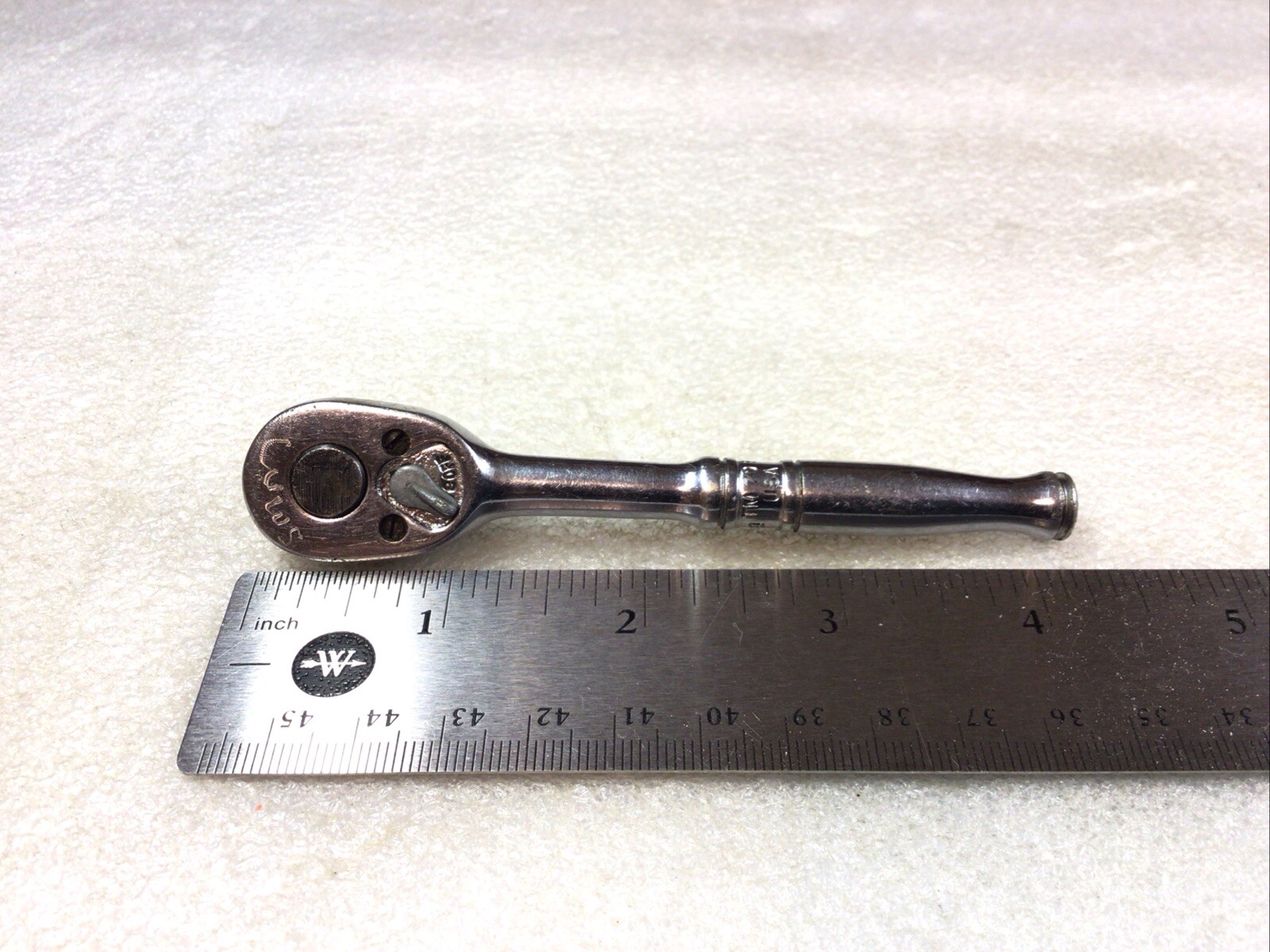 Snap-On#TM70B – 1/4” Dr., Chrome, 4.25” Long, Stubby Ratchet-USA🇺🇸🇺🇸-USA-