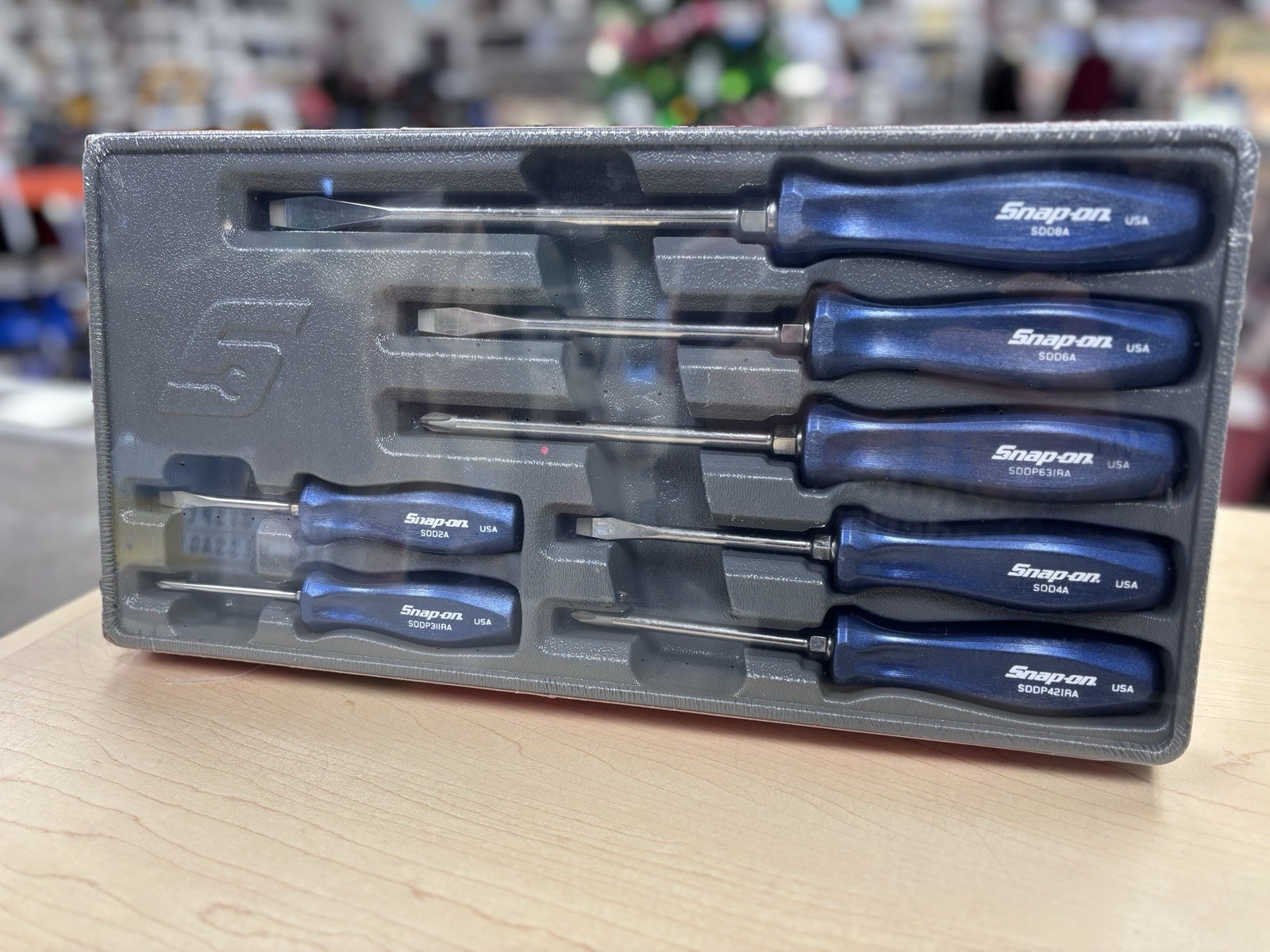Snap-on SDDX70AMB 7 Piece Combination Screwdriver Set Metallic Blue NEW SEALED