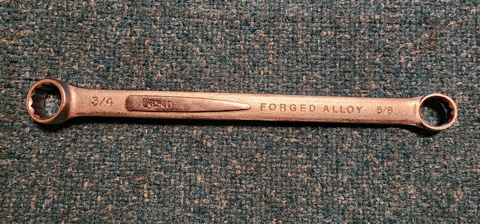 VINTAGE EASCO 3/4″ x 5/8″ 62 124 DOUBLE BOX END WRENCH SAE FORGED! Made In USA!