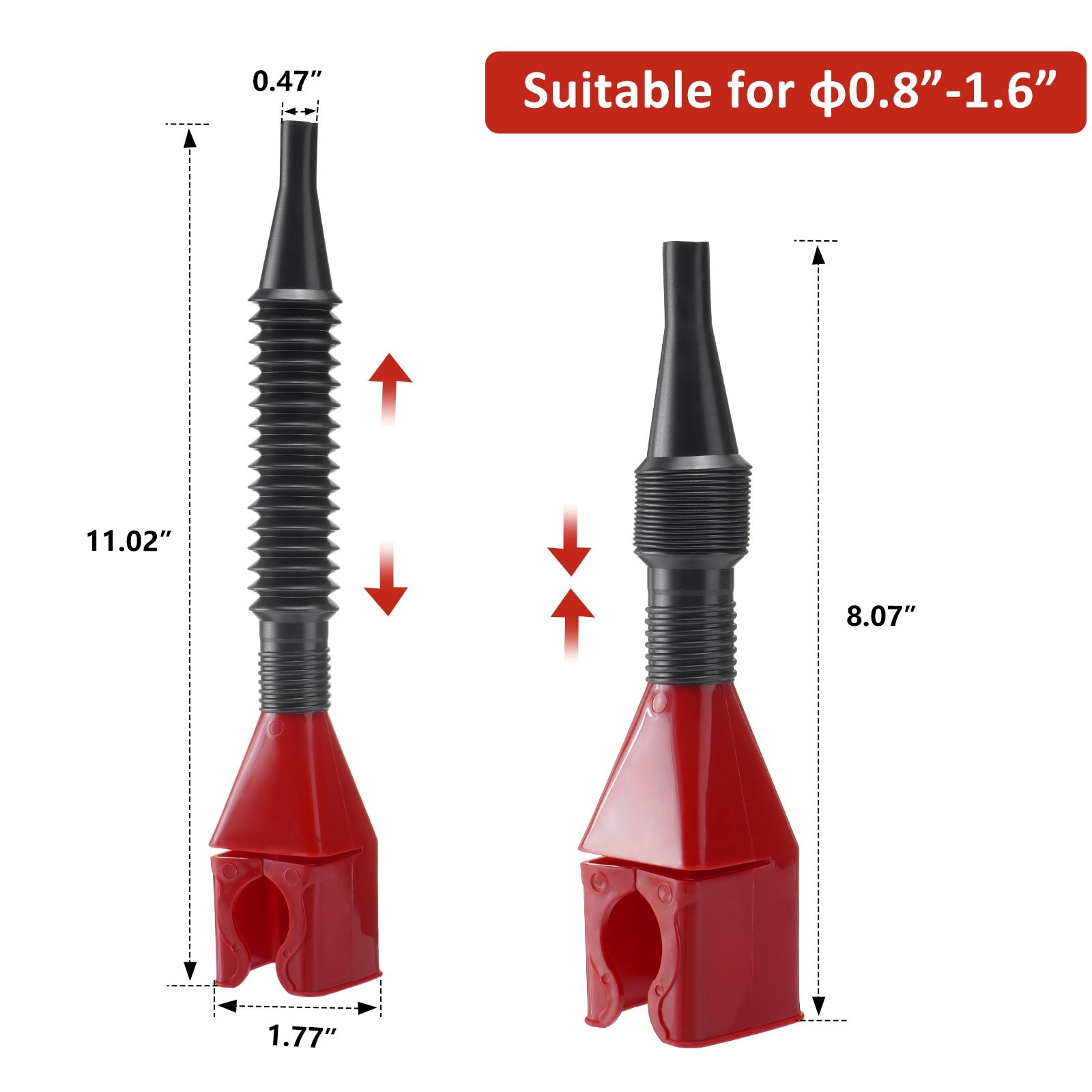 SPARKWHIZ Retractable Fuel Funnel Adjustable Oil Filter Removal Tool Set 6 Sizes