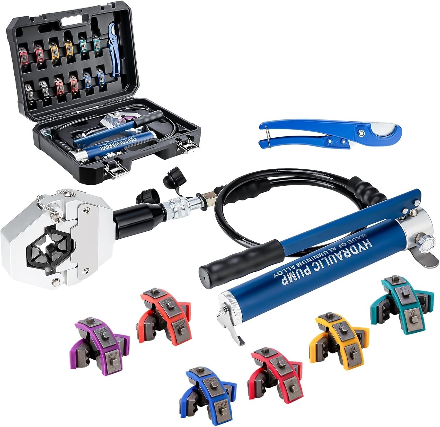 Hydraulic Hose Crimper Kit with Manual Pump for Efficient A/C Repairs – 71500