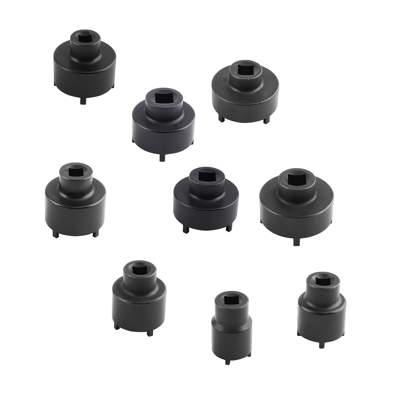 9PCS 1/2″ & 3/4″ DRIVE GROOVED LOCK NUTS SOCKET SET FOR KM4-KM12 NEW