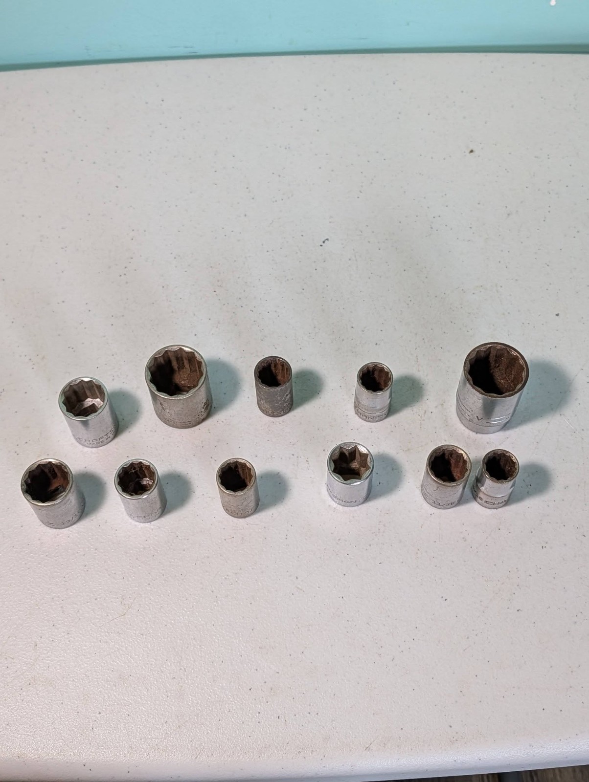 Vintage Craftsman 12 Point Sockets 1/2″ Drive Various Sizes Lot of 11 Made in US