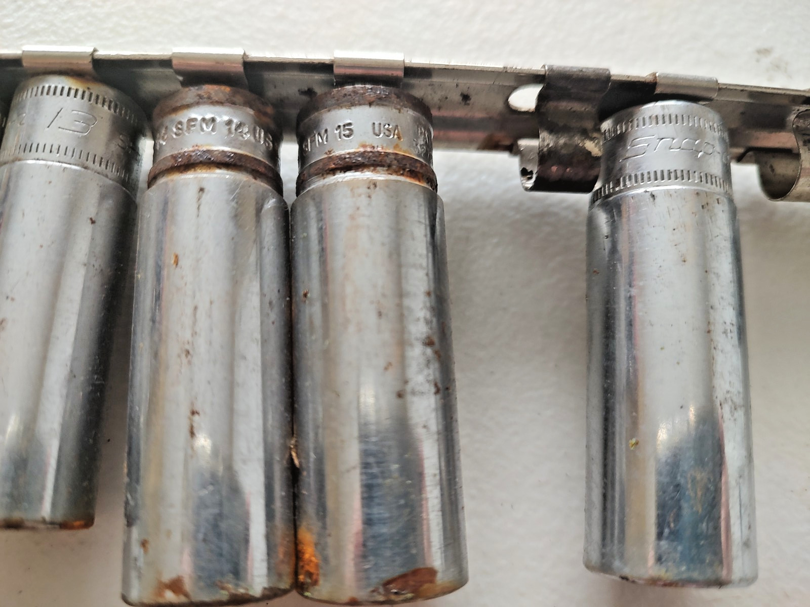 Snap On 3/8″ Drive 12 Point Metric Deep Sockets 9 Pieces w/ Organizer Handle
