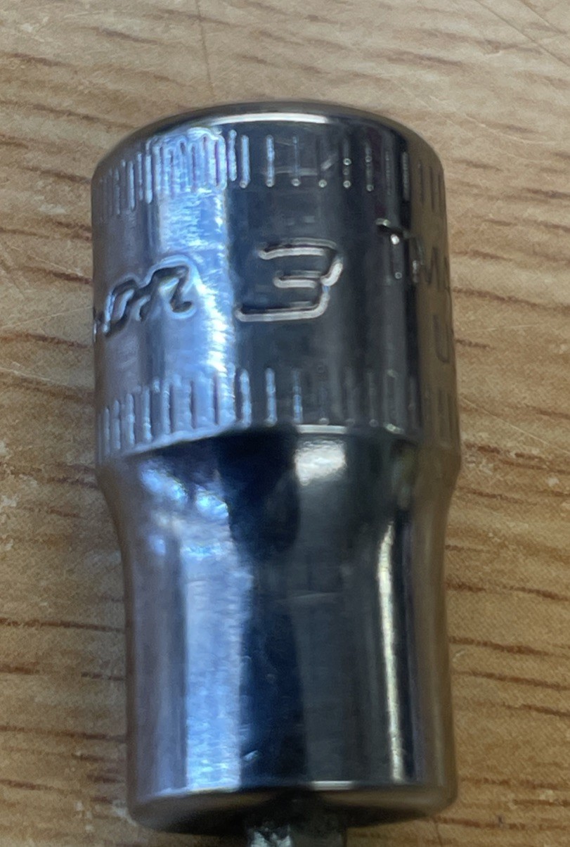Snap-on Tools Metric 1/4″ Drive 3mm Standard Hex Bit Socket TMAM3E
