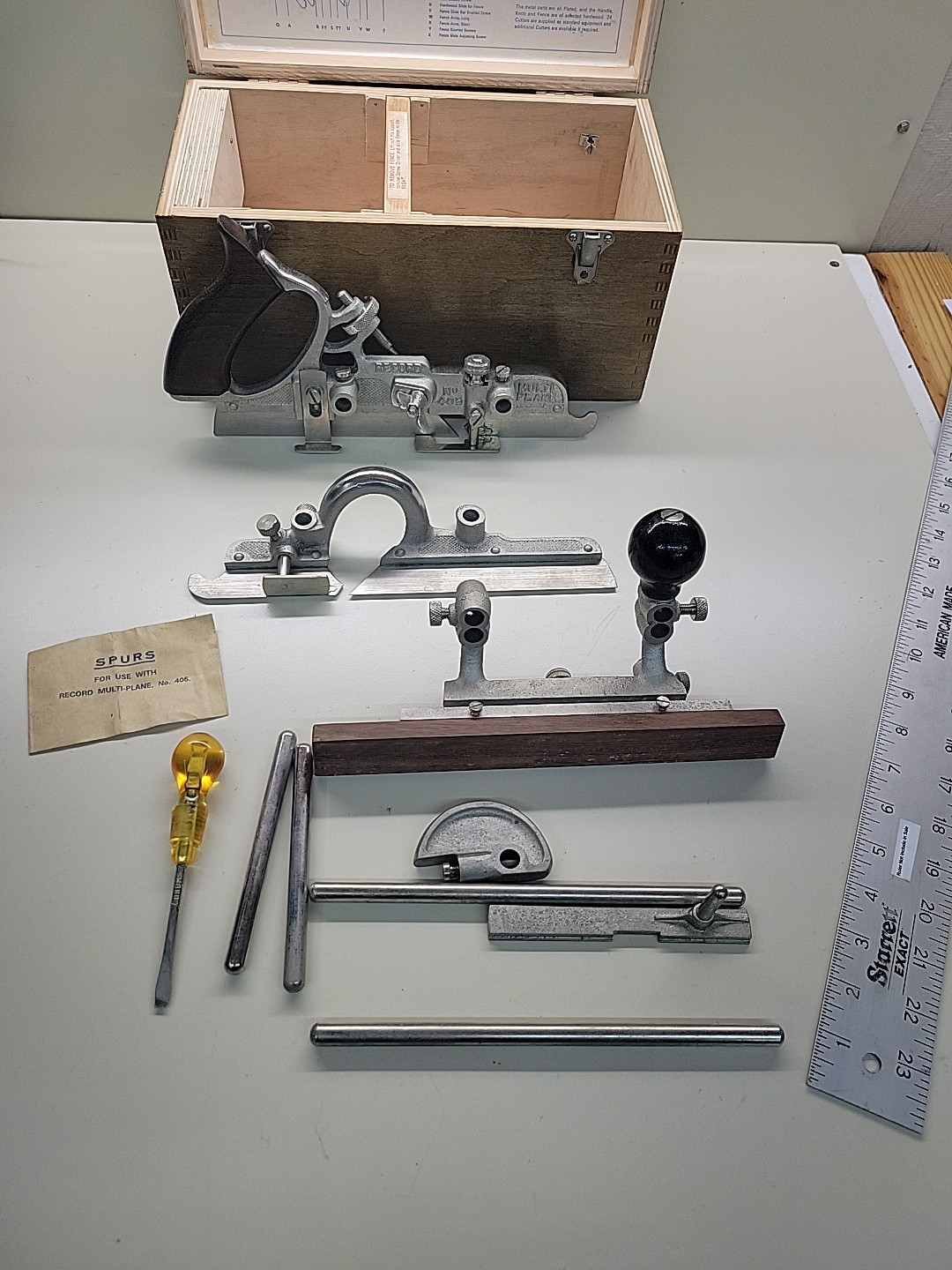 Record 405 Mulit Plane New Old Stock with Full Set of Cutters 1977 England