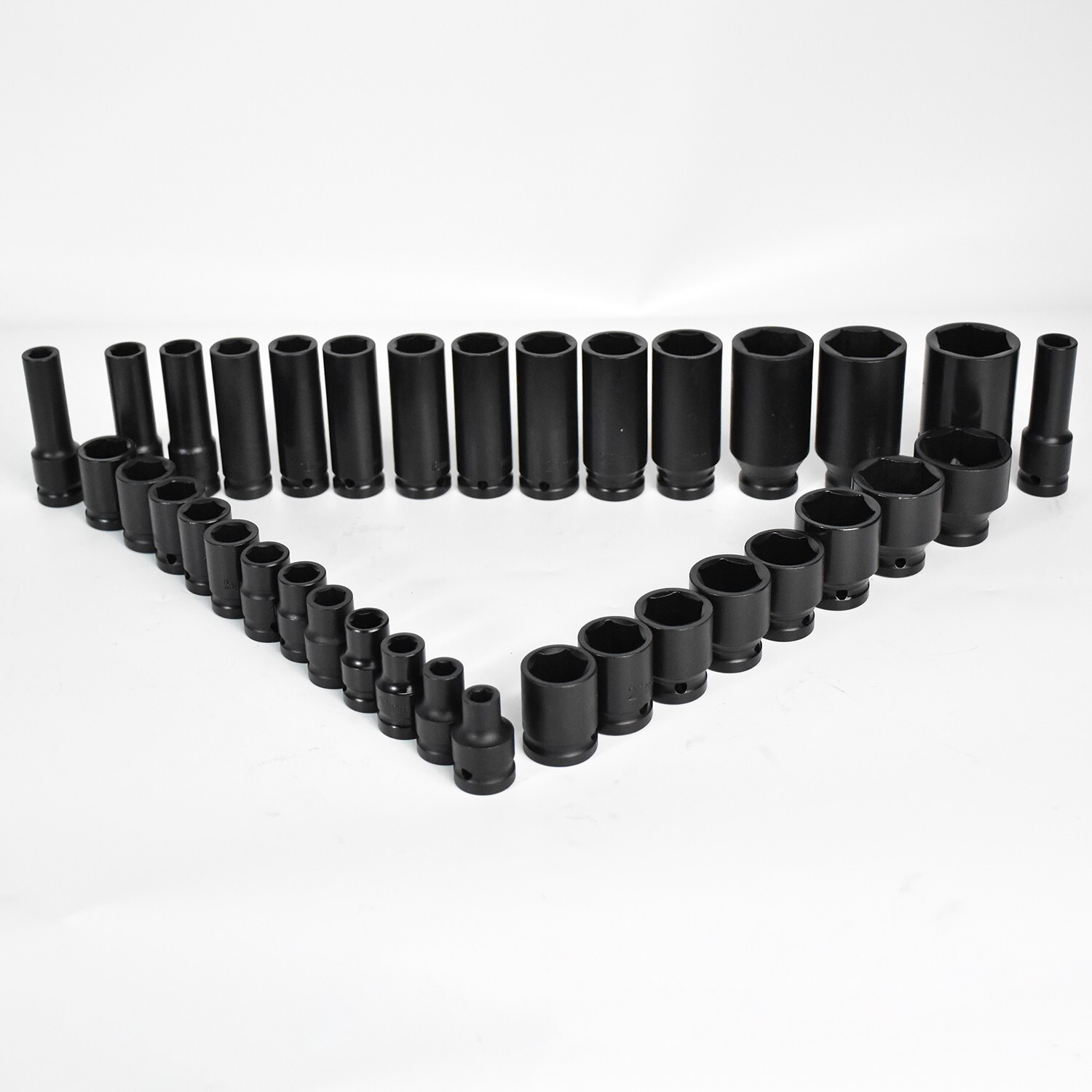 35pcs 1/2″ Deep Impact Socket Set Drive 8-32mm Metric Garage SAE W/ Case US