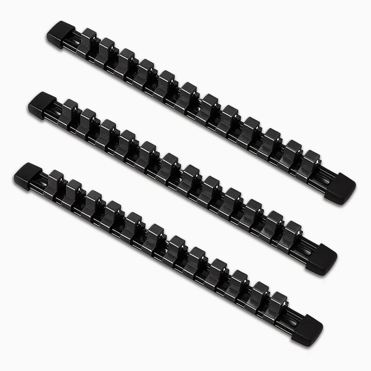 ACEBON 3 Piece ABS Socket Organizer, Rails Fit 1/2 inch 3 PCS(1/2)
