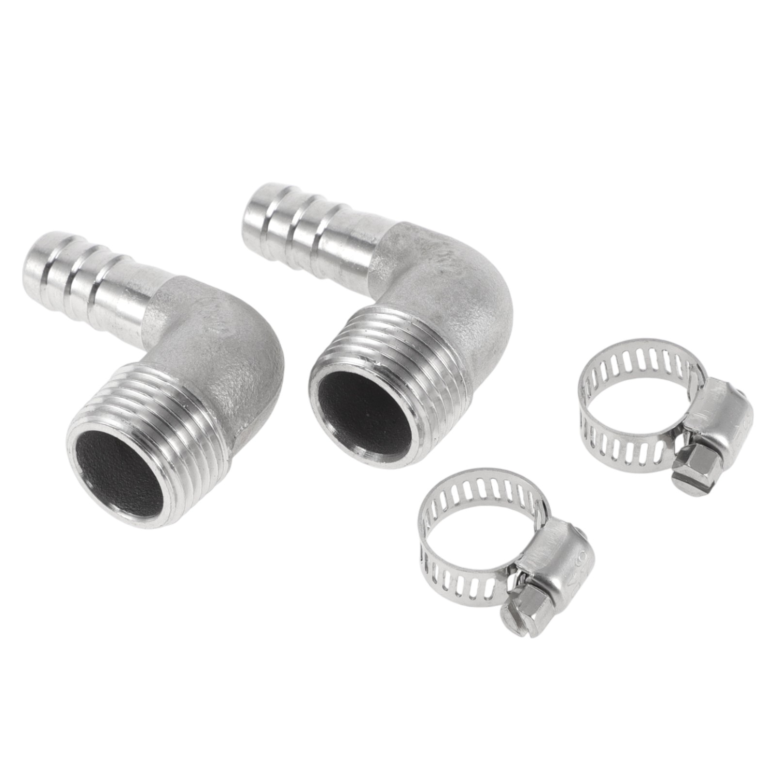 Barb Fittings 15/32″ OD 1/2″ BSPT 90° Elbow with 2 Ties