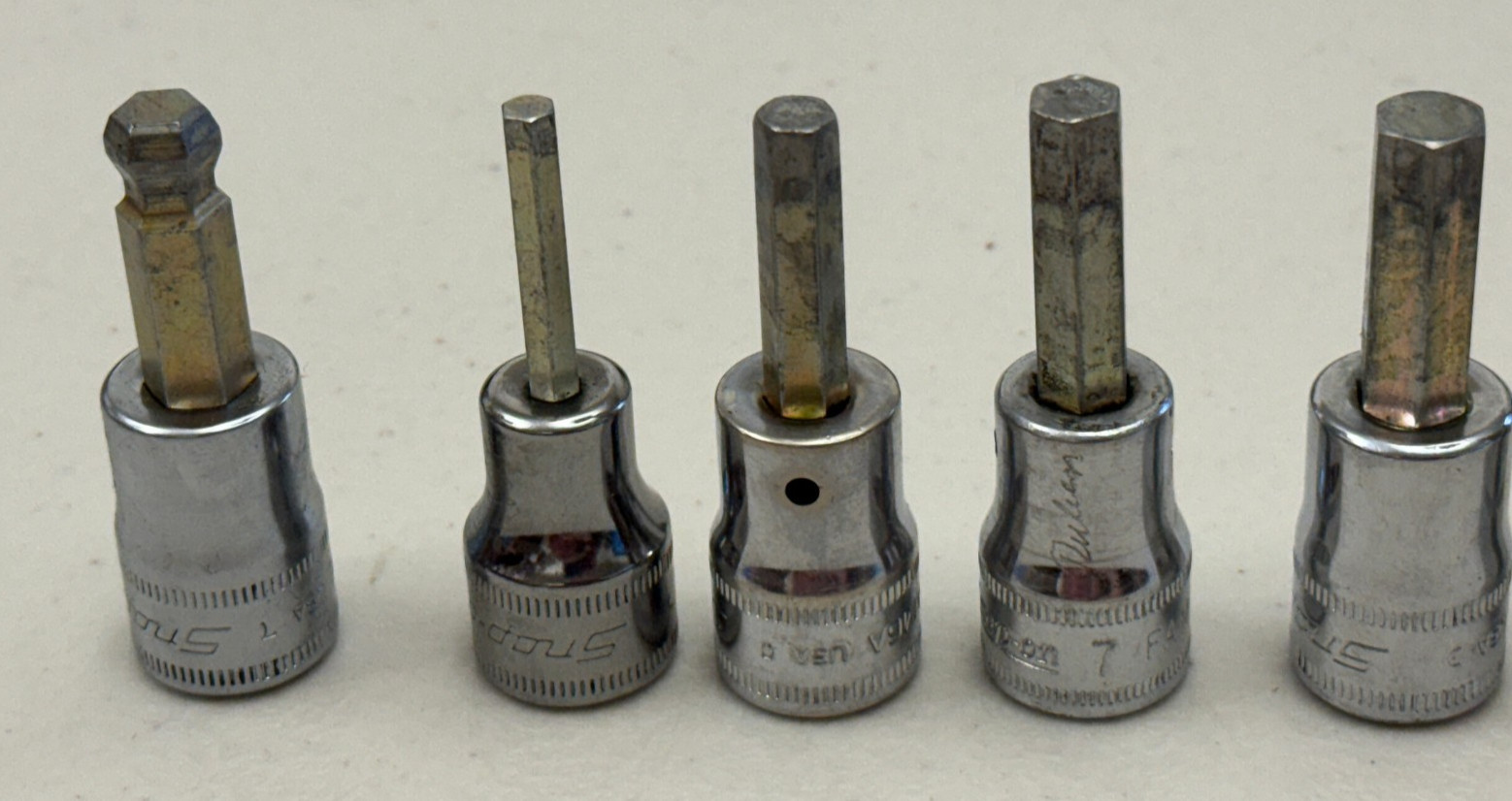Snap-on 3/8 & 1/2 Dr Metric Bit Sockets ~ 17 Pieces Allen, Torx, Triple Square