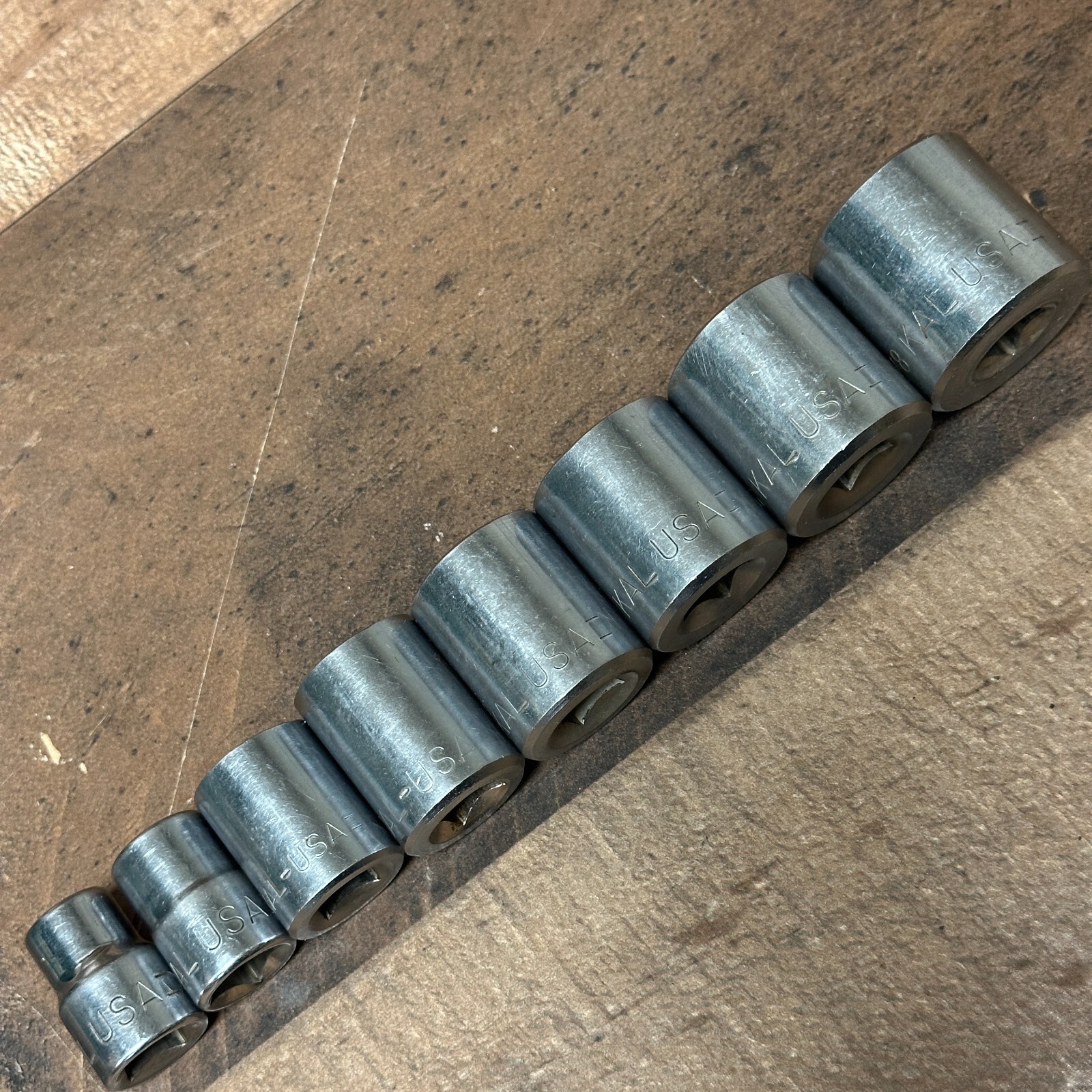 VTG KAL USA 1/2″ Dr 12 Pt Socket Set of 8 3/8 7/16 9/16 5/8 11/16 3/4 13/16 7/8
