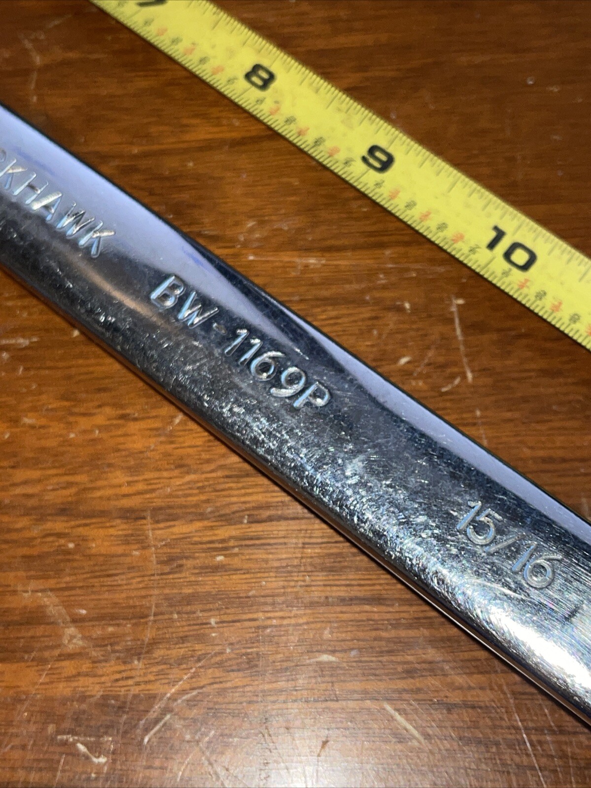 Vintage Blackhawk USA BW1169P 15/16 In SAE 12 point Combination Wrench Polish