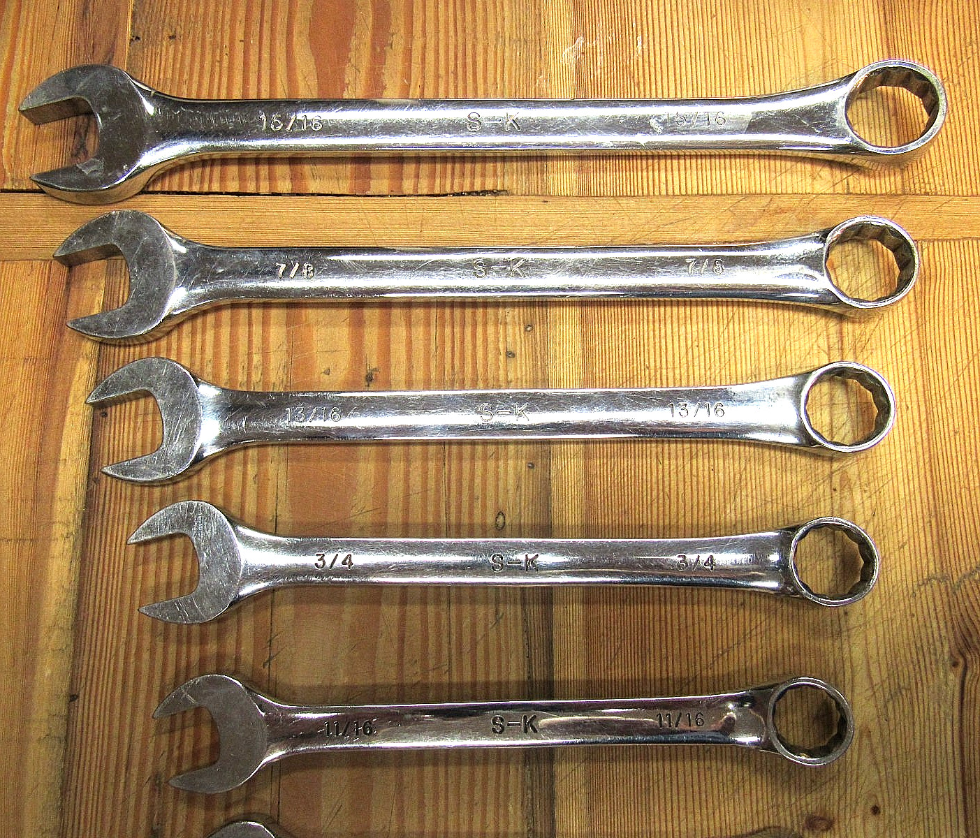 Vintage S-K Tools 12pc SAE Combination Wrench Set 1/4″ to 15/16″ SK USA CLEAN