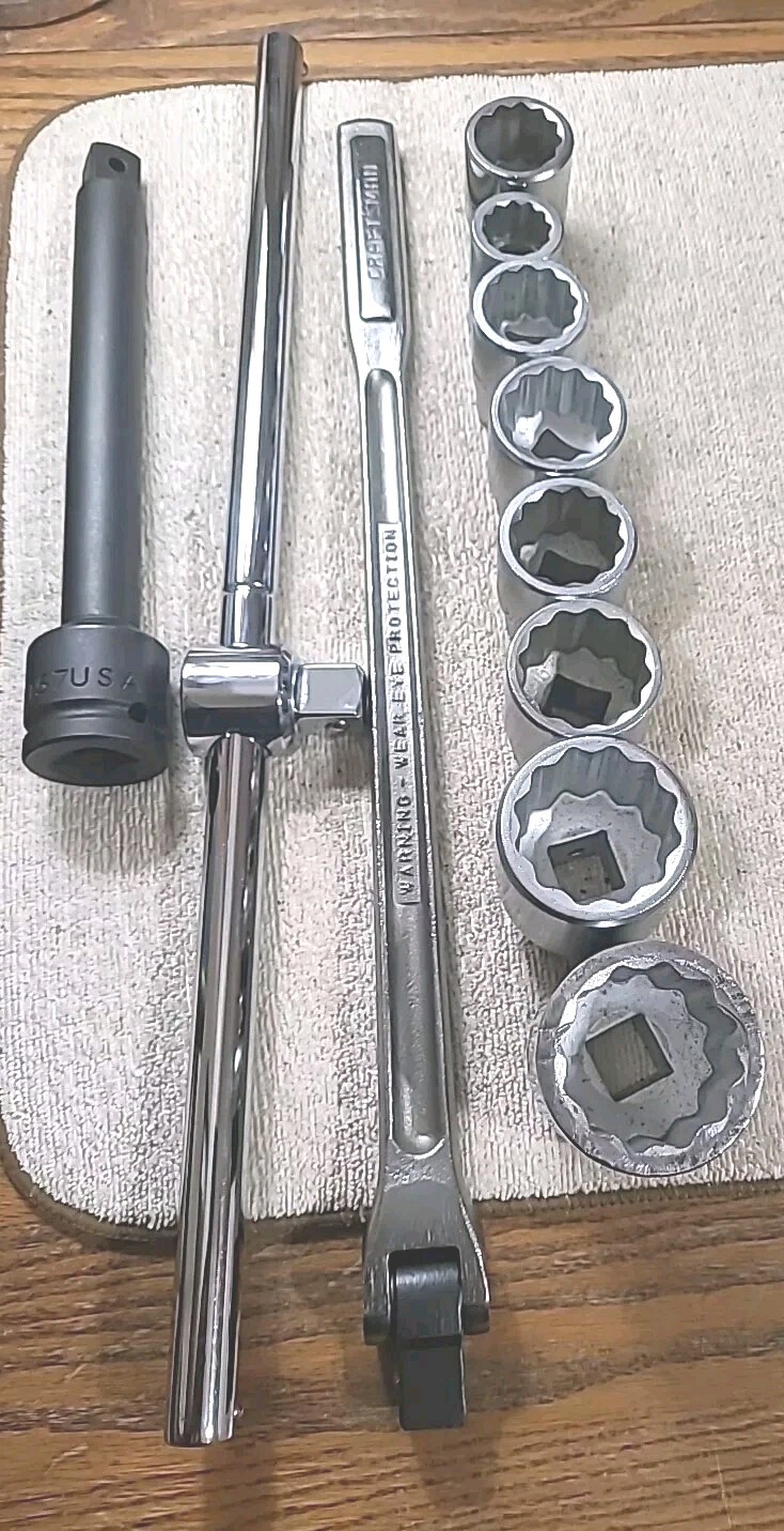 Proto Blackhawk, Craftsman, Stanley 3/4” Drive Sockets Extension Breaker Bar Lot