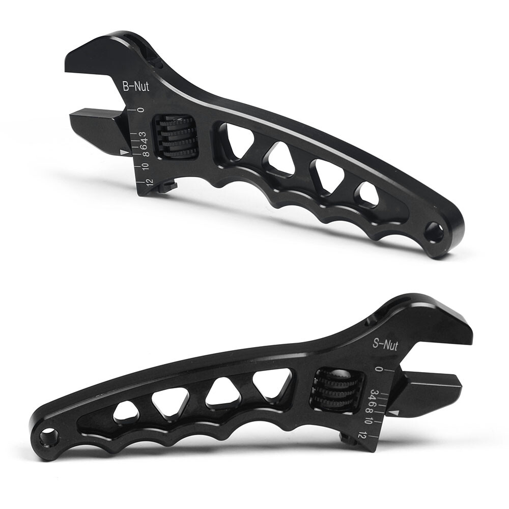 Black Aluminium Adjustable Wrench Spanner AN3 AN4 AN6 AN8 AN10 AN12 Hose Fitting