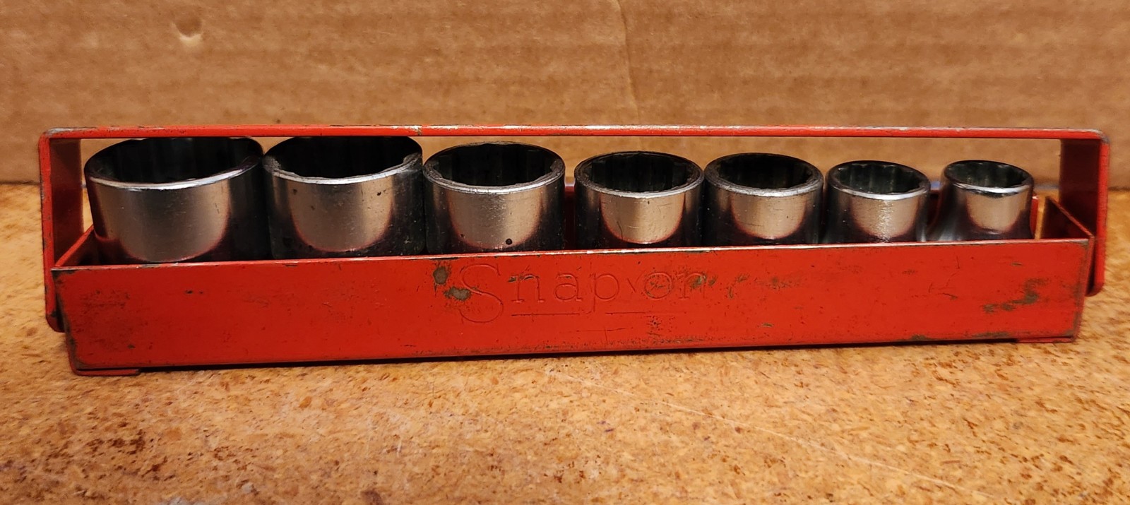 Snap-On 3/8 Dr. SAE 12 Pt Std. Socket Set 7 pc 3/8 – 3/4 + Case – Lot 3724